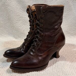 Oak Tree Farms Vintage Leather Granny Victorian Lace Up Edwardian Boot Size 7.5